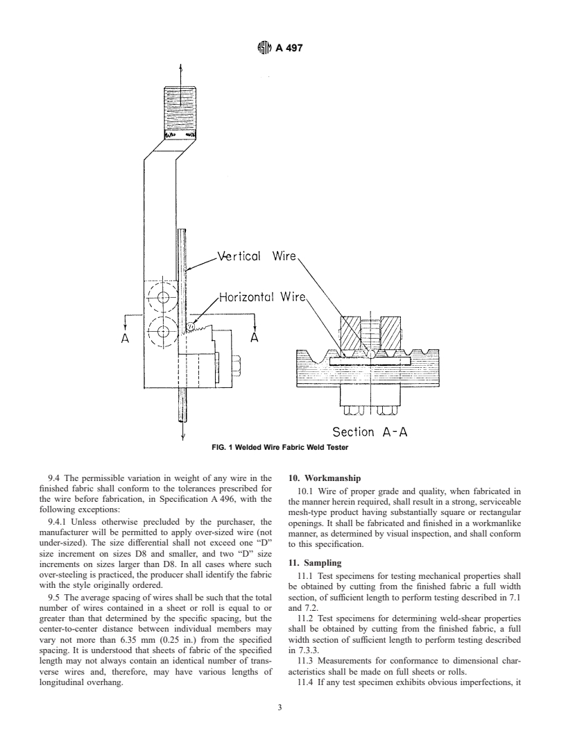 ASTM A497-99e1 - Standard Specification for Steel Welded Wire Reinforcement, Deformed, for Concrete