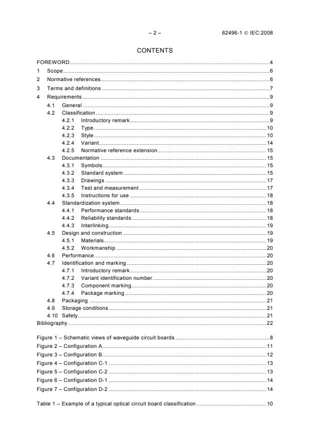 IEC 62496-1:2008 IEC 62496-1:2008 - Optical circuit boards - Part 1: General - Page 4 preview