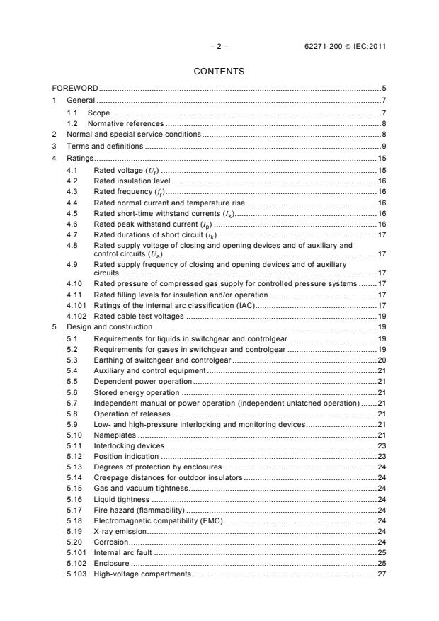 IEC 62271-200:2011 IEC 62271-200:2011 - High-voltage switchgear and controlgear - Part 200: AC metal-enclosed switchgear and controlgear for rated voltages above 1 kV and up to and including 52 kV - Page 4 preview