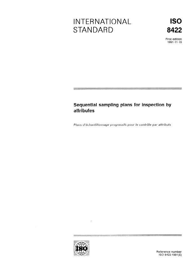 ISO 8422:1991 - Sequential sampling plans for inspection by attributes