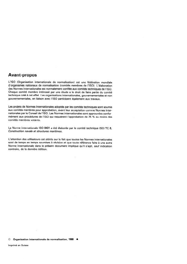 ISO 8431:1988 ISO 8431:1988 - Construction navale -- Grues a fleche fixe -- Type de bord pour manutention de marchandises diverses - Page 2 preview