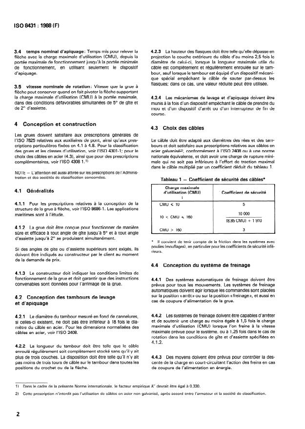 ISO 8431:1988 ISO 8431:1988 - Construction navale -- Grues a fleche fixe -- Type de bord pour manutention de marchandises diverses - Page 4 preview