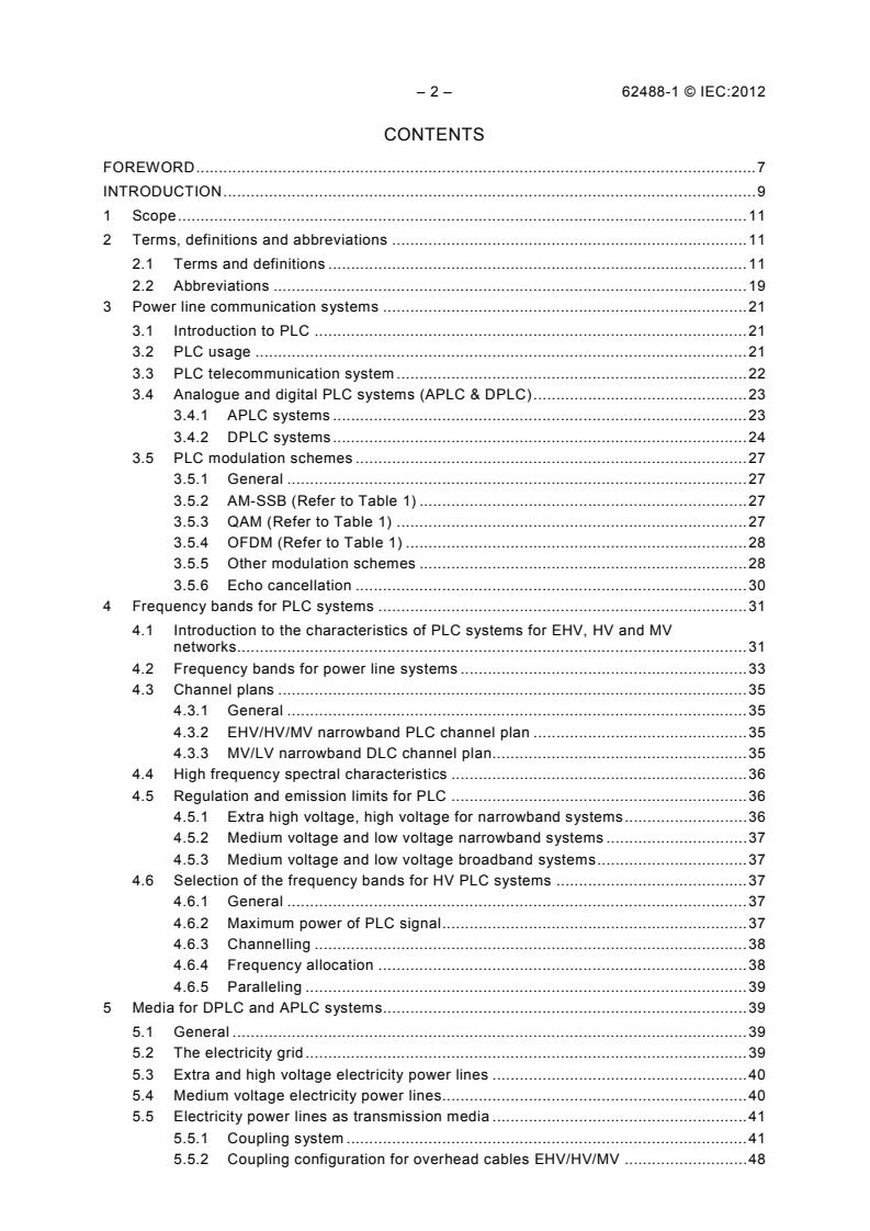 IEC 62488-1:2012 IEC 62488-1:2012 - Power line communication systems for power utility applications - Part 1: Planning of analogue and digital power line carrier systems operating over EHV/HV/MV electricity grids - Page 4 preview