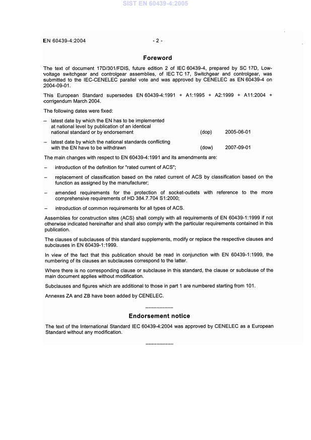 EN 60439-4:2004 EN 60439-4:2005 - Page 4 preview