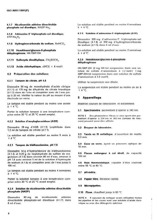 ISO 8451:1991 ISO 8451:1991 - Tabac -- Détermination de la teneur en amidon -- Méthode enzymatique - Page 4 preview