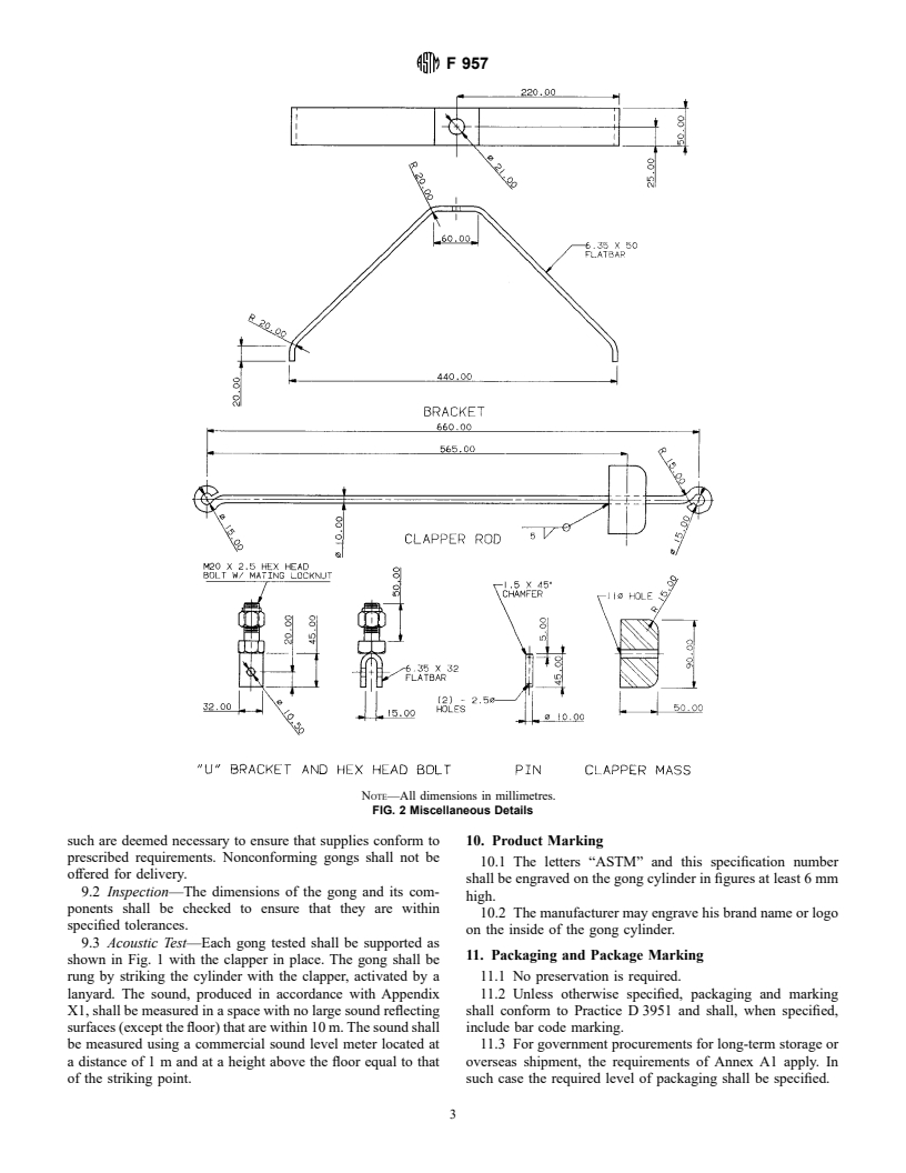 ASTM F957-91(1996) - Standard Specification for Gong, Sound Signaling