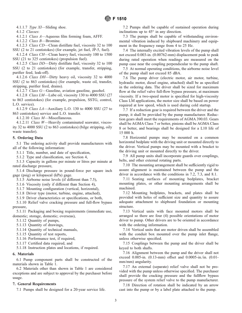 ASTM F1510-98 - Standard Specification for Rotary Positive Displacement Pumps, Commercial Ships Use