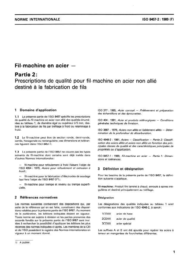 ISO 8457-2:1989 - Fil-machine en acier