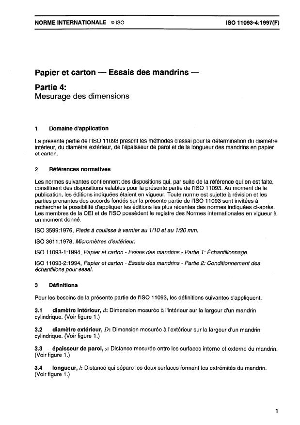 ISO 11093-4:1997 - Papier et carton -- Essais des mandrins