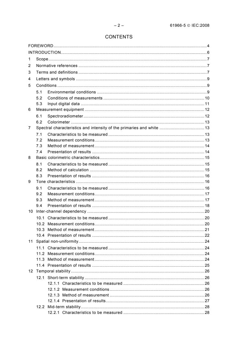 IEC 61966-5:2008 IEC 61966-5:2008 - Multimedia systems and equipment - Colour measurement and management - Part 5: Equipment using plasma display panels - Page 4 preview