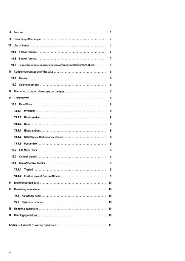 ISO 8462-2:1986 ISO 8462-2:1986 - Information processing -- Data interchange on 6,30 mm (0.25 in) magnetic tape cartridge using GCR recording at 394 ftpmm (10 000 ftpi), 39 cpmm (1 000 cpi) - Page 4 preview