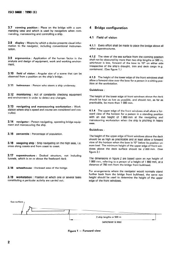 ISO 8468:1990 ISO 8468:1990 - Ship's bridge layout and associated equipment -- Requirements and guidelines - Page 4 preview