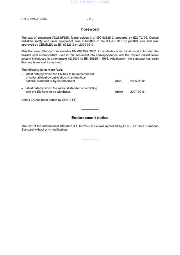 EN 60825-2:2004 EN 60825-2:2005 - Page 4 preview