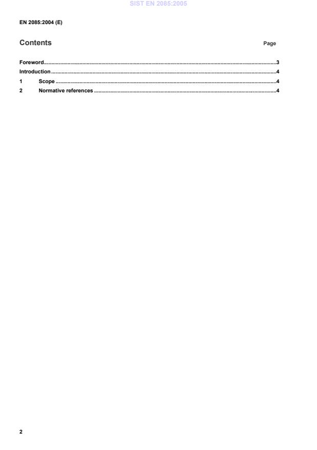 EN 2085:2004 EN 2085:2005 - Page 4 preview