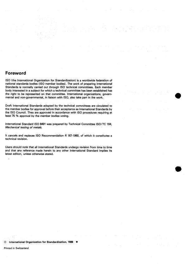 ISO 8491:1986 ISO 8491:1986 - Metallic materials -- Tube (in full section) -- Bend test - Page 2 preview