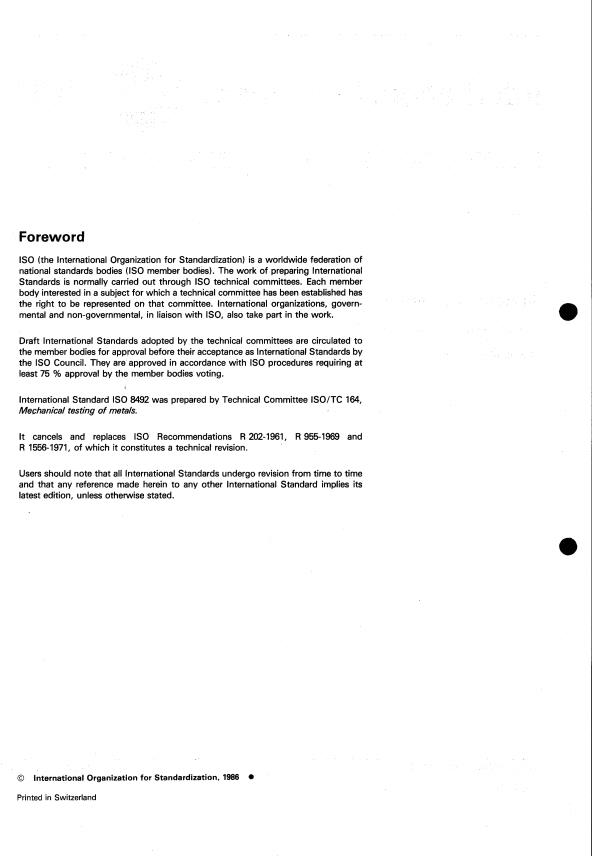 ISO 8492:1986 ISO 8492:1986 - Metallic materials -- Tube -- Flattening test - Page 2 preview