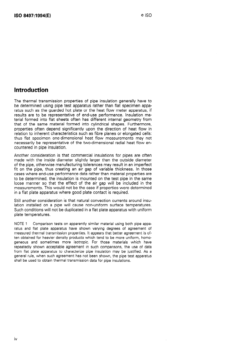 ISO 8497:1994 ISO 8497:1994 - Thermal insulation — Determination of steady-state thermal transmission properties of thermal insulation for circular pipes
Released:31. 03. 1994 - Page 4 preview