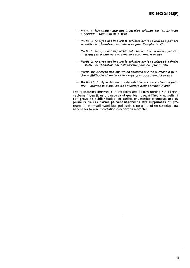 ISO 8502-2:1992 - Préparation des subjectiles d'acier avant application de peintures et de produits assimilés -- Essais pour apprécier la propreté d'un subjectile