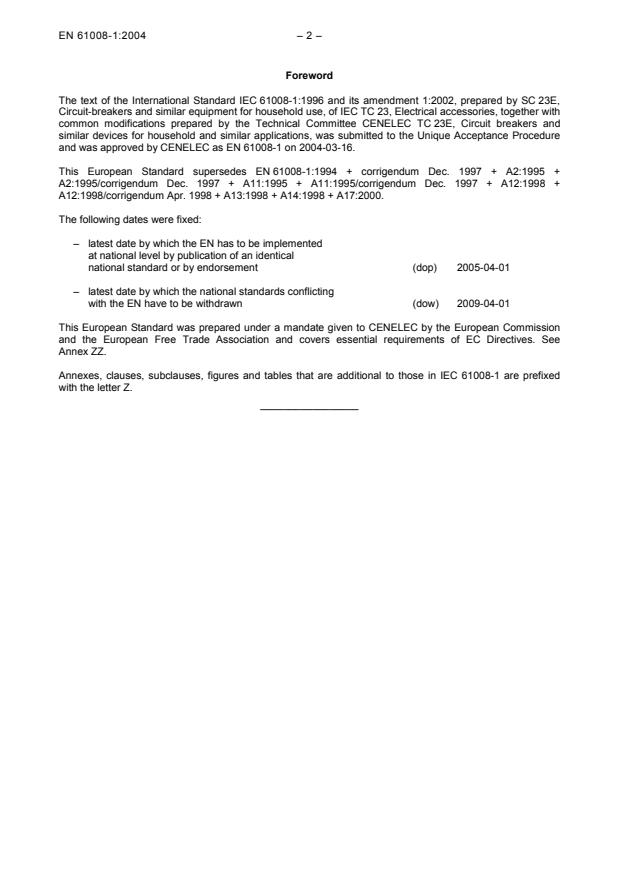 EN 61008-1:2004 EN 61008-1:2005 - Page 4 preview