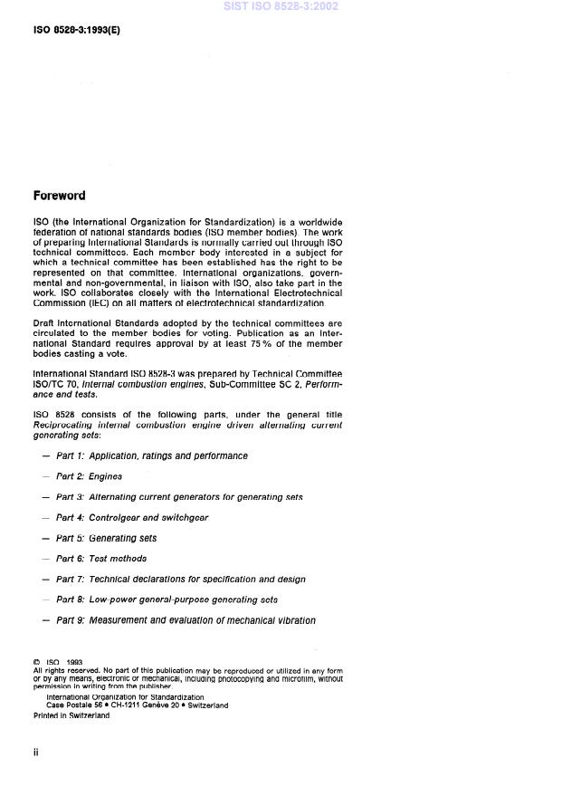 ISO 8528-3:1993 ISO 8528-3:2002 - Page 4 preview