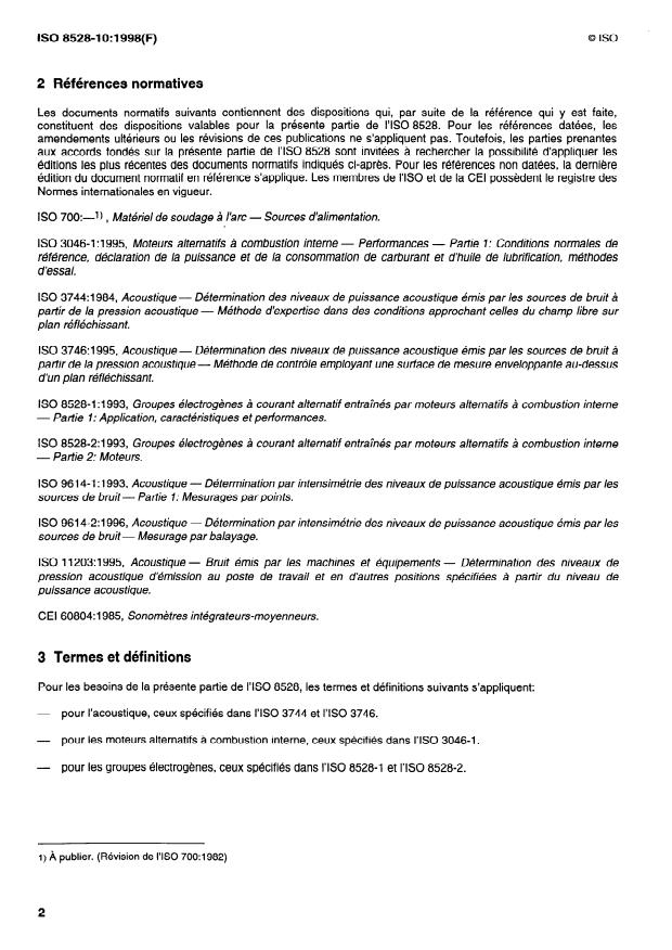 ISO 8528-10:1998 ISO 8528-10:1998 - Groupes électrogenes a courant alternatif entraînés par moteurs alternatifs a combustion interne - Page 4 preview