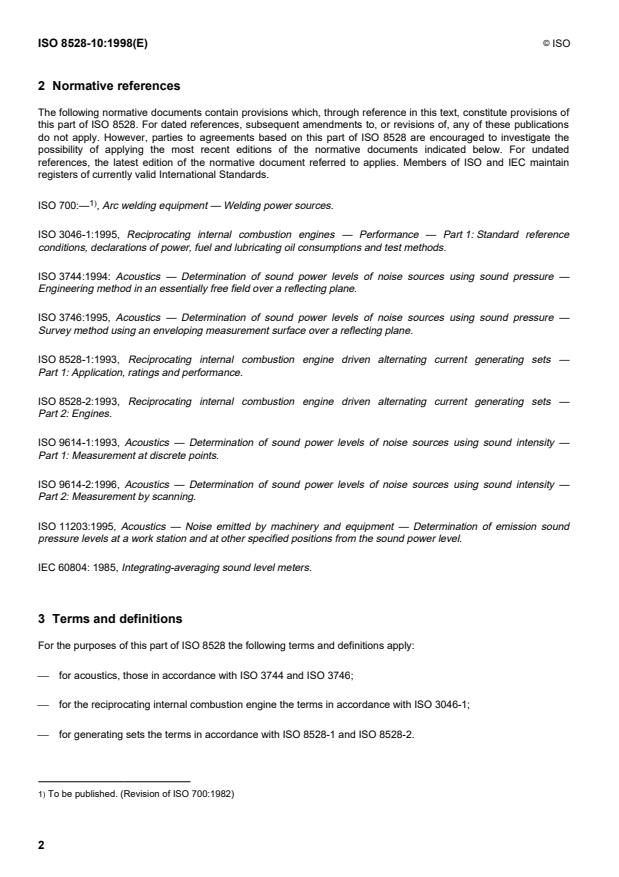 ISO 8528-10:1998 ISO 8528-10:1998 - Reciprocating internal combustion engine driven alternating current generating sets - Page 4 preview