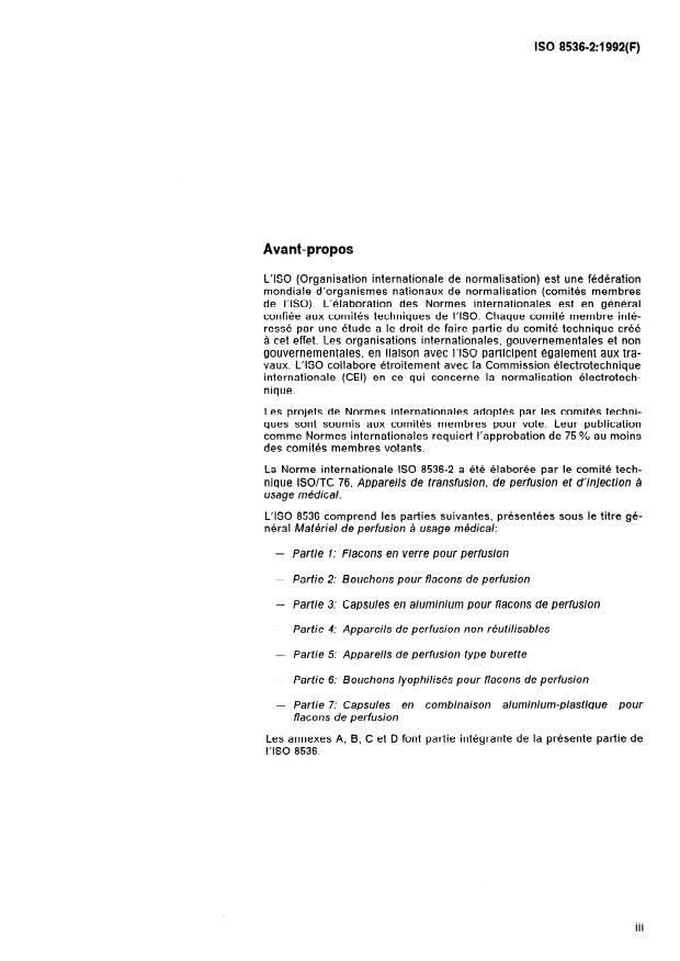 ISO 8536-2:1992 - Matériel de perfusion a usage médical