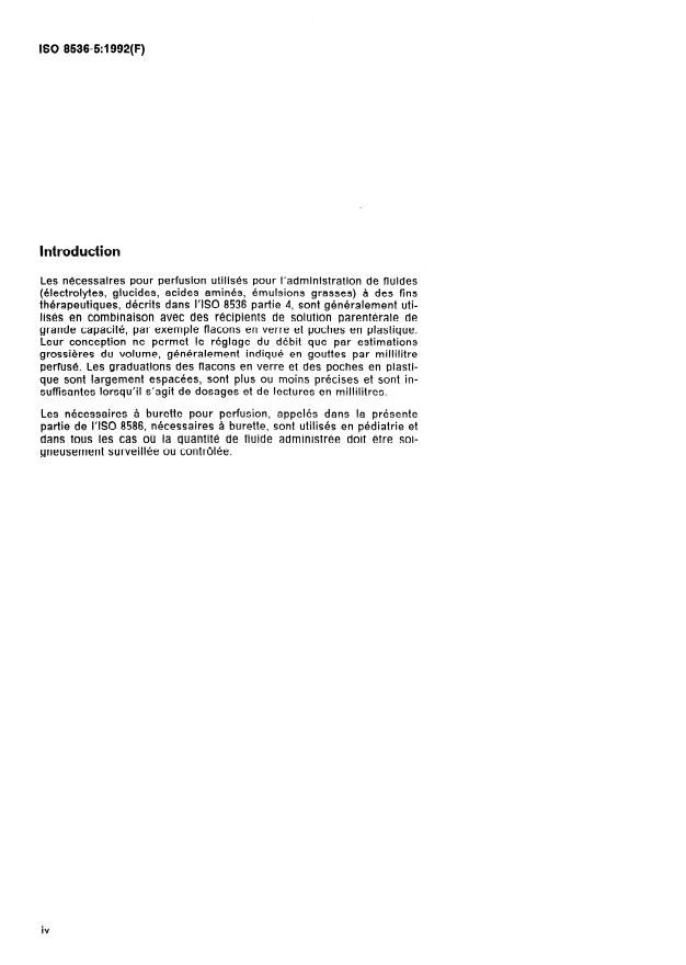 ISO 8536-5:1992 ISO 8536-5:1992 - Matériel de perfusion a usage médical - Page 4 preview