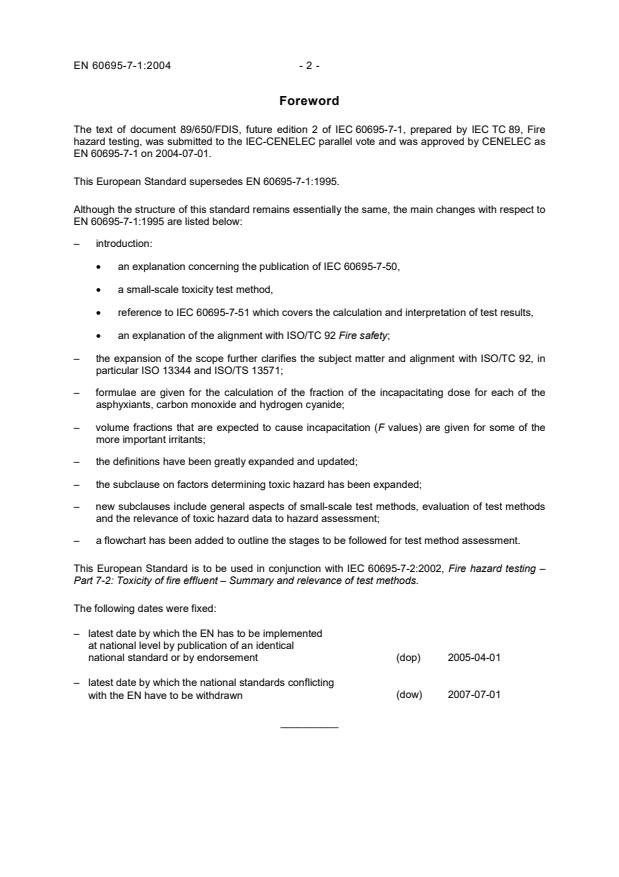 EN 60695-7-1:2004 EN 60695-7-1:2005 - Page 4 preview