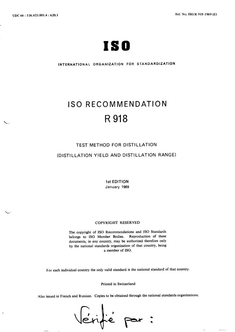 ISO/R 918:1969 - Title missing - Legacy paper document
Released:1/1/1969