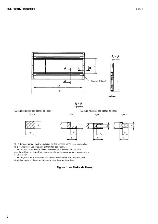 ISO 10787-1:1994 ISO 10787-1:1994 - Matériel pour l'industrie textile -- Cadres de lisses - Page 4 preview