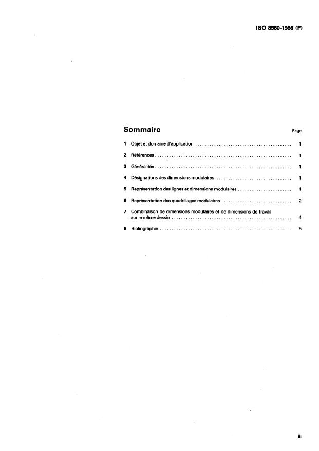 ISO 8560:1986 - Dessins techniques -- Dessins de construction -- Représentation des dimensions, lignes et quadrillages modulaires