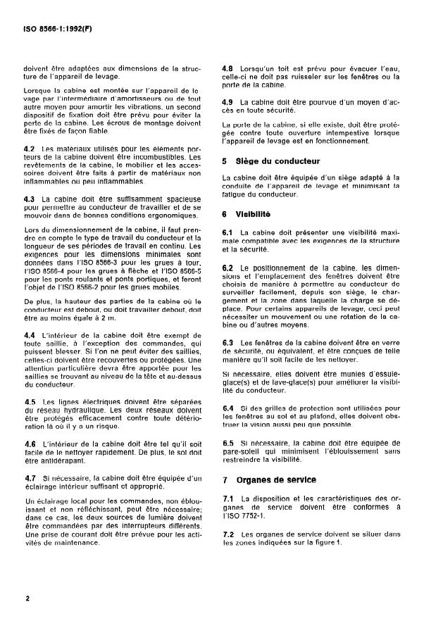 ISO 8566-1:1992 ISO 8566-1:1992 - Appareils de levage a charge suspendue -- Cabines - Page 4 preview