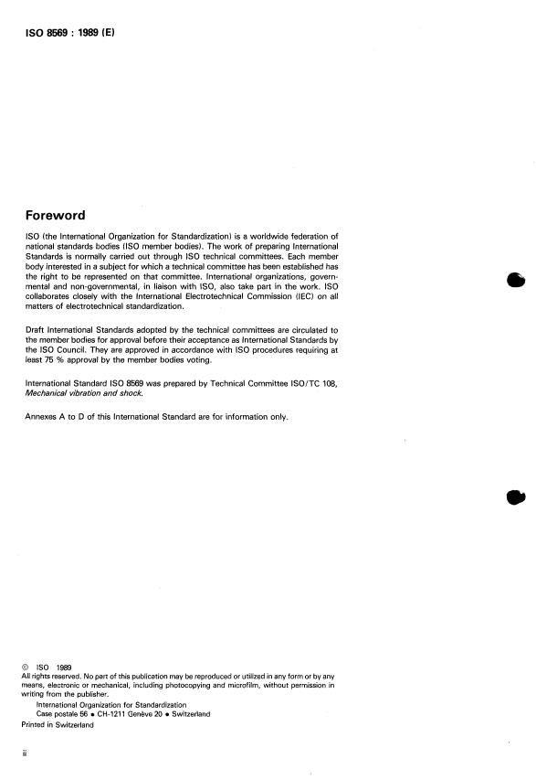 ISO 8569:1989 ISO 8569:1989 - Mechanical vibration -- Shock-and-vibration-sensitive electronic equipment -- Methods of measurement and reporting data of shock and vibration effects in buildings - Page 2 preview