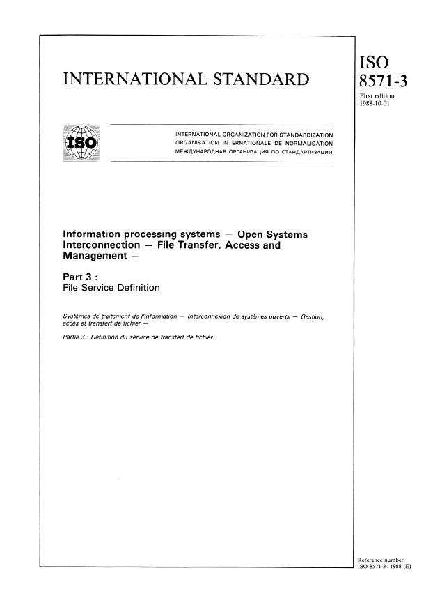 ISO 8571-3:1988 - Information processing systems — Open Systems ...