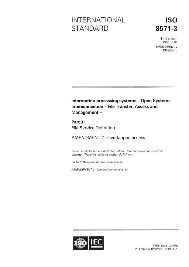 ISO 8571-3:1988/Amd 2:1993 - Overlapped access