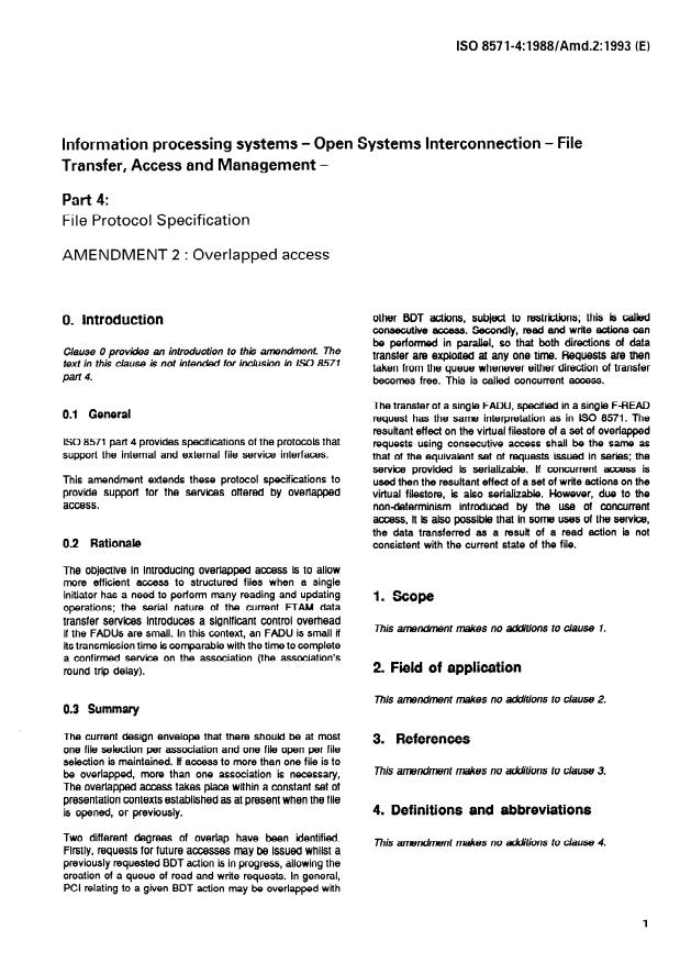 ISO 8571-4:1988/Amd 2:1993 - Overlapped access