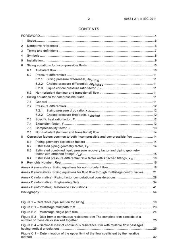 IEC 60534-2-1:2011 IEC 60534-2-1:2011 - Industrial-process control valves - Part 2-1: Flow capacity - Sizing equations for fluid flow under installed conditions - Page 4 preview