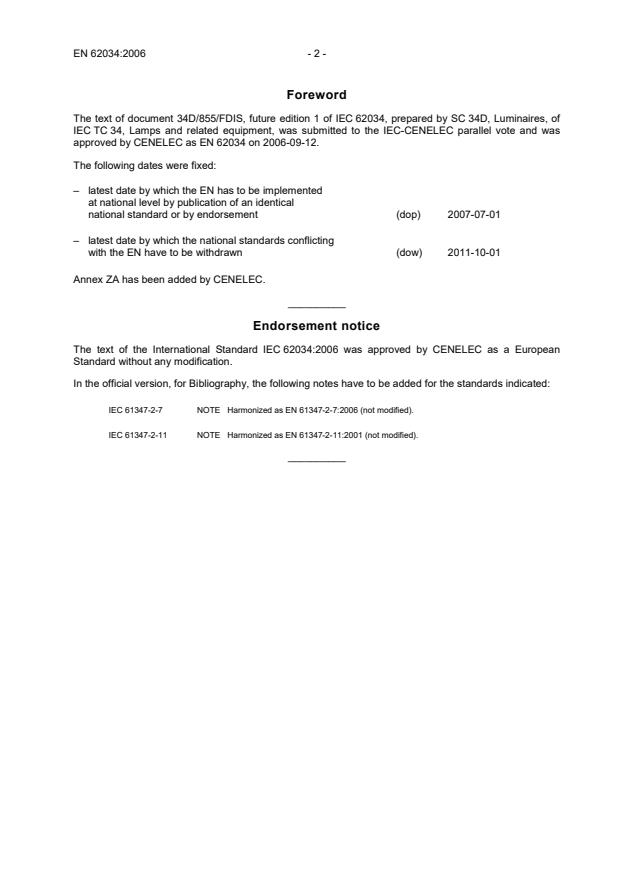 EN 62034:2006 EN 62034:2007 - Page 4 preview