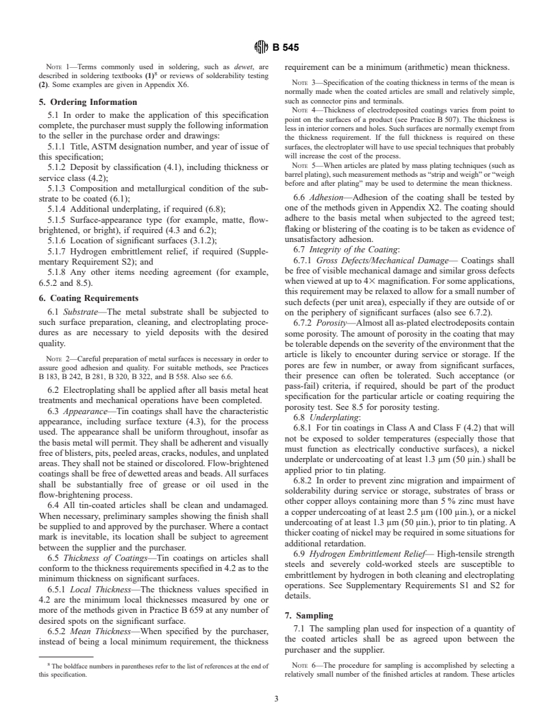 ASTM B545-97 - Standard Specification For Electrodeposited Coatings Of Tin