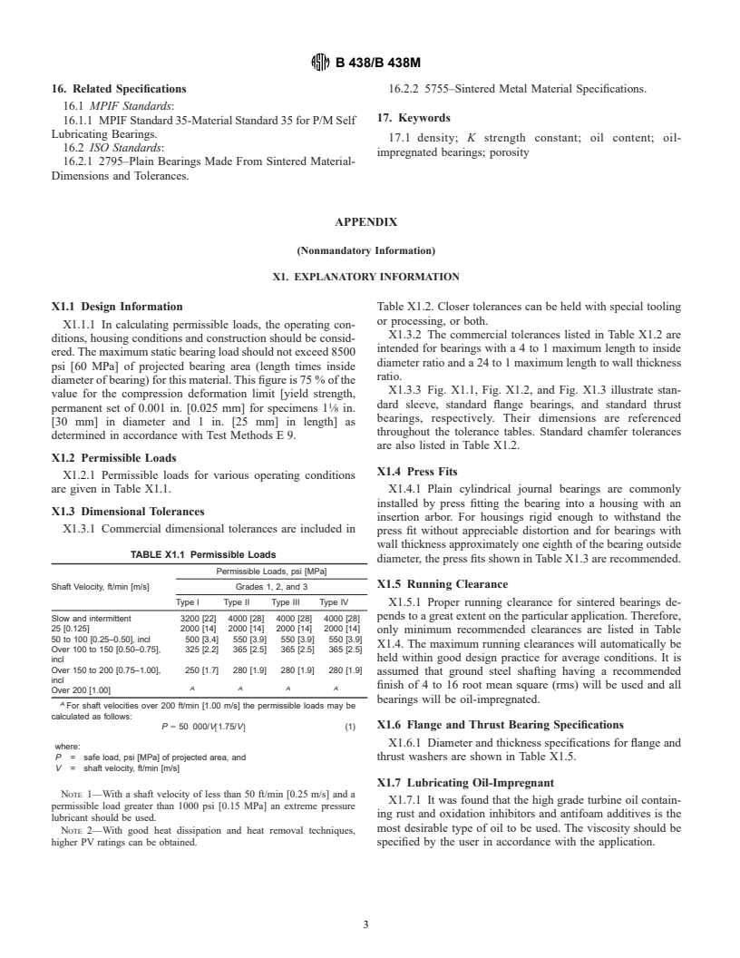 ASTM B438/B438M-00 - Standard Specification for Sintered Bronze Bearings (Oil-Impregnated)