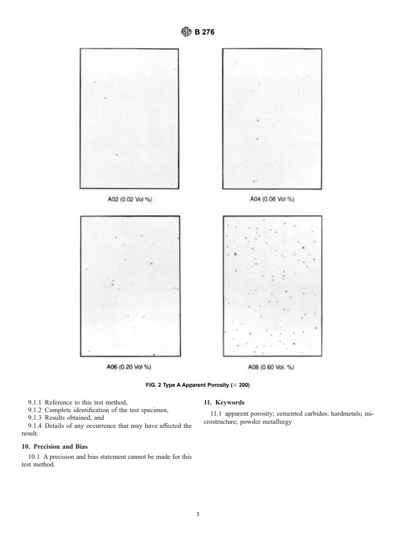 ASTM B276-91(1996)e1 - Standard Test Method for Apparent Porosity in Cemented Carbides