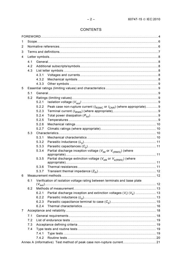 IEC 60747-15:2010 IEC 60747-15:2010 - Semiconductor devices - Discrete devices - Part 15: Isolated power semiconductor devices - Page 4 preview
