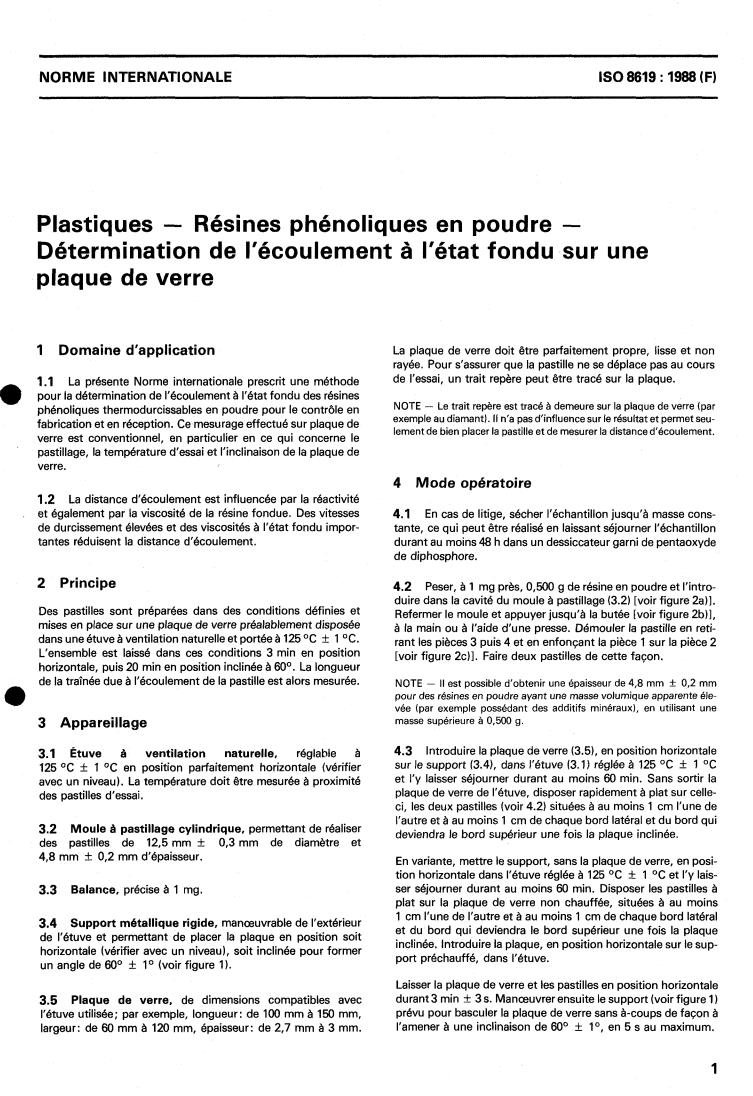 ISO 8619:1988 - Plastics — Phenolic resin powder — Determination of flow distance on a heated glass plate
Released:12/1/1988