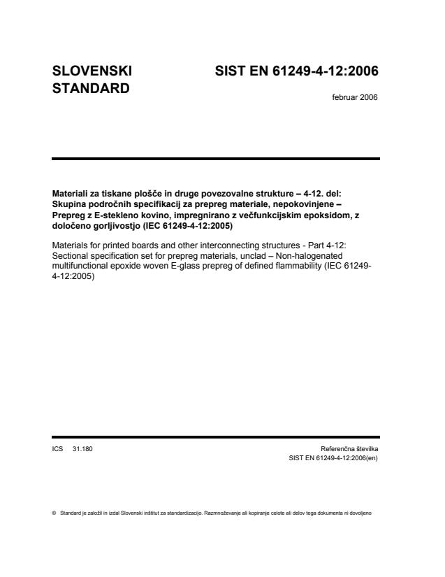 EN 61249-4-12:2005 EN 61249-4-12:2006 - Page 1 preview