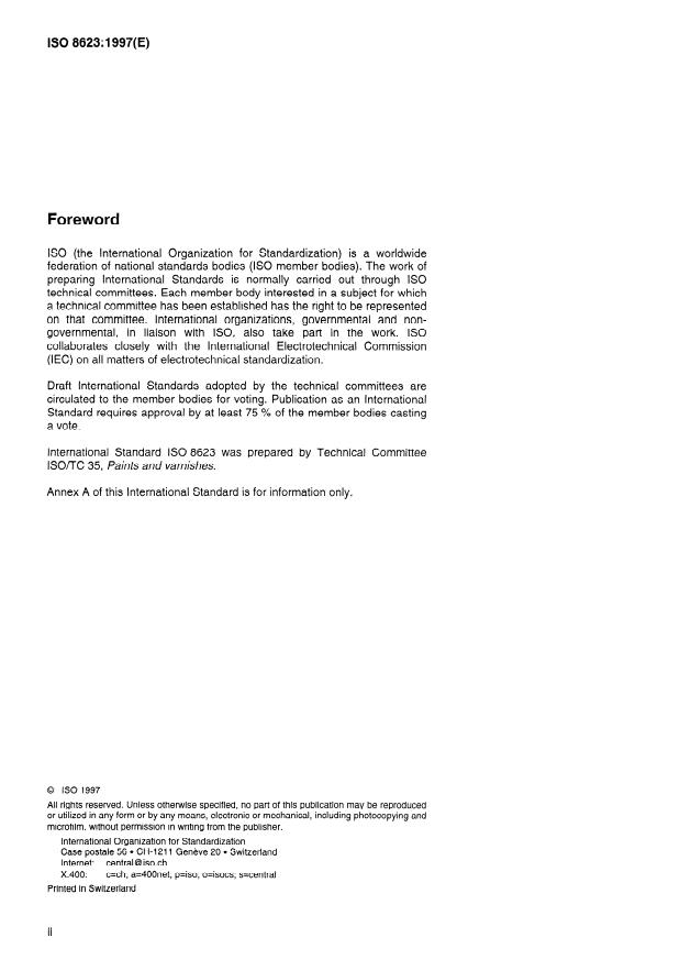 ISO 8623:1997 ISO 8623:1997 - Tall-oil fatty acids for paints and varnishes -- Specifications and test methods - Page 2 preview