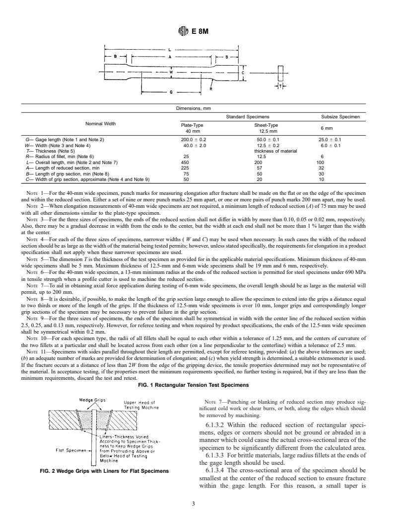 ASTM E8M-00a - Standard Test Methods for Tension Testing of Metallic Materials [Metric]