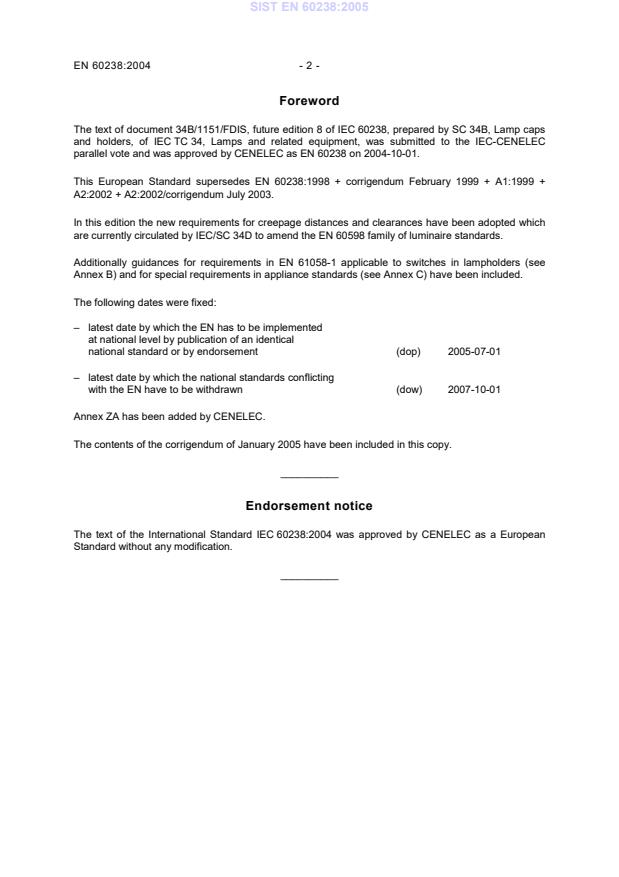 EN 60238:2004 EN 60238:2005 - Page 4 preview