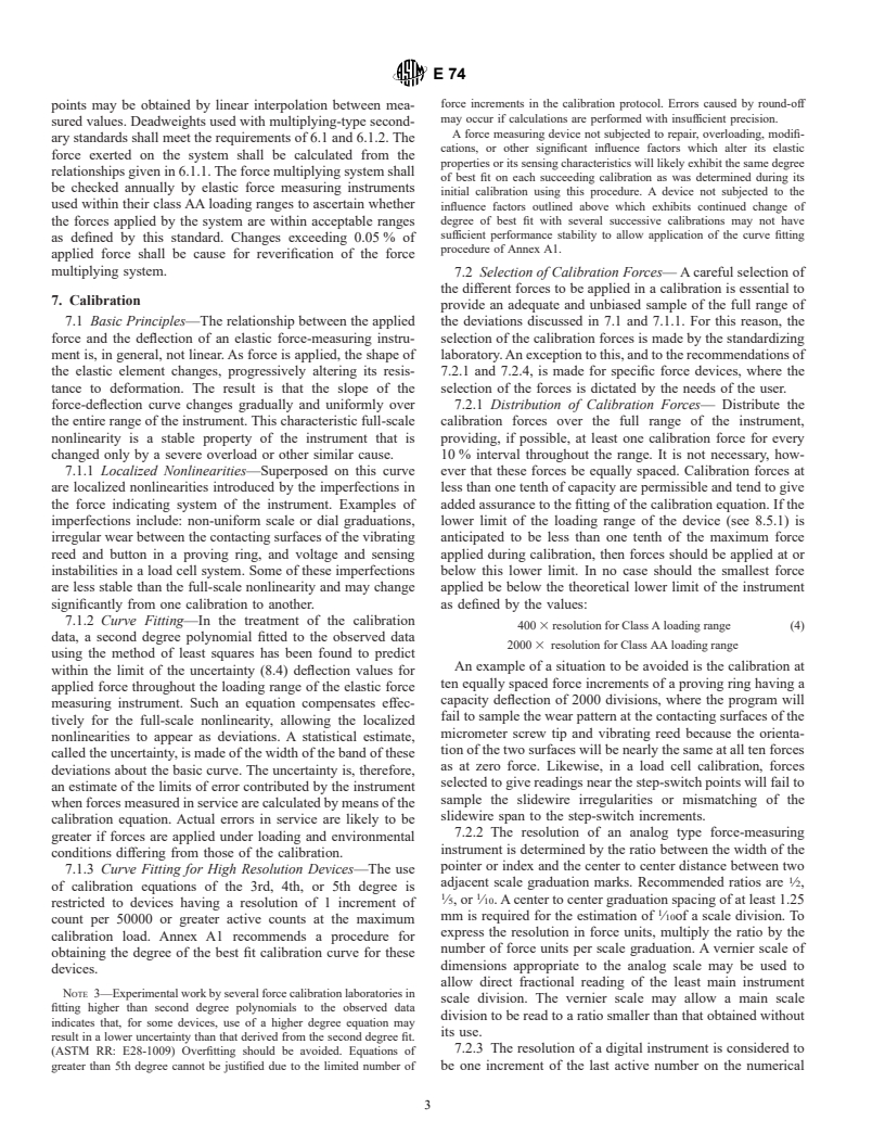 ASTM E74-01 - Standard Practice of Calibration of Force-Measuring Instruments for Verifying the Force Indication of Testing Machines