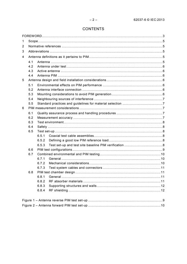 IEC 62037-6:2013 IEC 62037-6:2013 - Passive RF and microwave devices, intermodulation level measurement - Part 6: Measurement of passive intermodulation in antennas - Page 4 preview